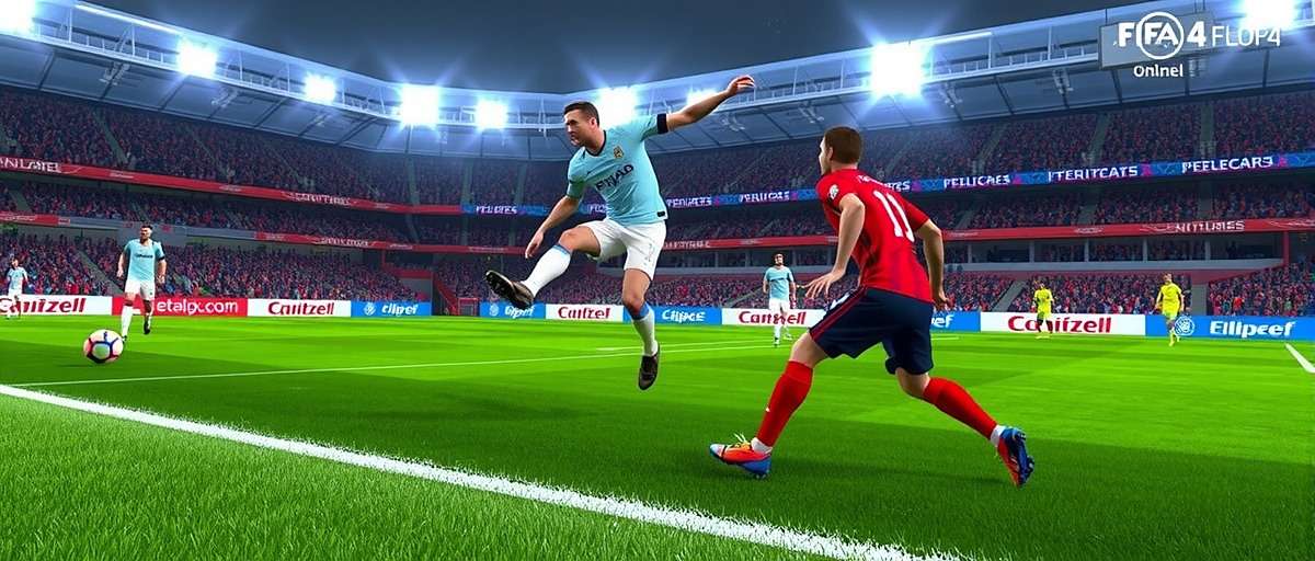 FIFA Online 4 gameplay action FIFA Online 4 gameplay showing an exciting football match moment