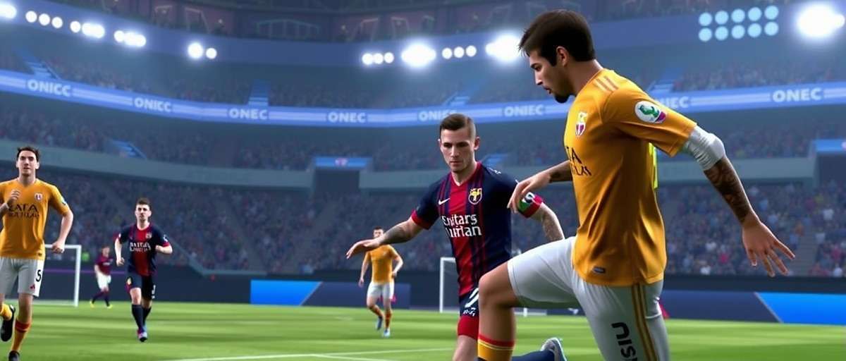 FIFA Online 4 match action FIFA Online 4 gameplay showing an intense match moment with players competing for the ball